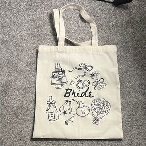Bride Themed Cream Tote Bag